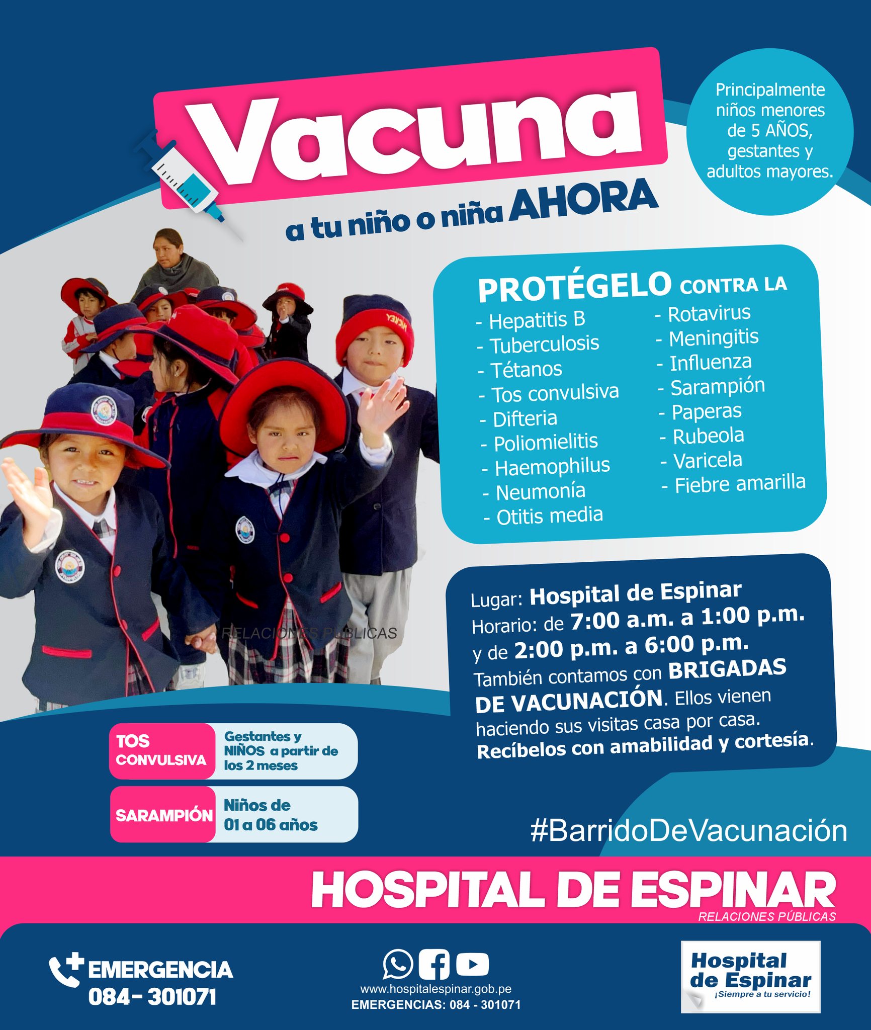 Vacuna a tu niño ahora